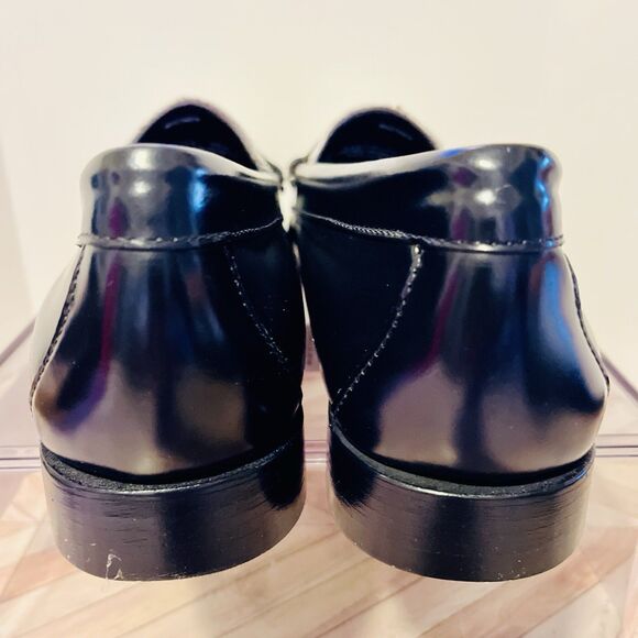 GH Bass Weejuns Whitney Penny Loafers Womens 9.5 M Black White Leather Preppy - Picture 5 of 8